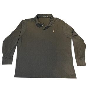 Polo Ralph‎ Lauren Mens Long Sleeve Polo Shirt XL Flesh Pony Classic Fit Gray